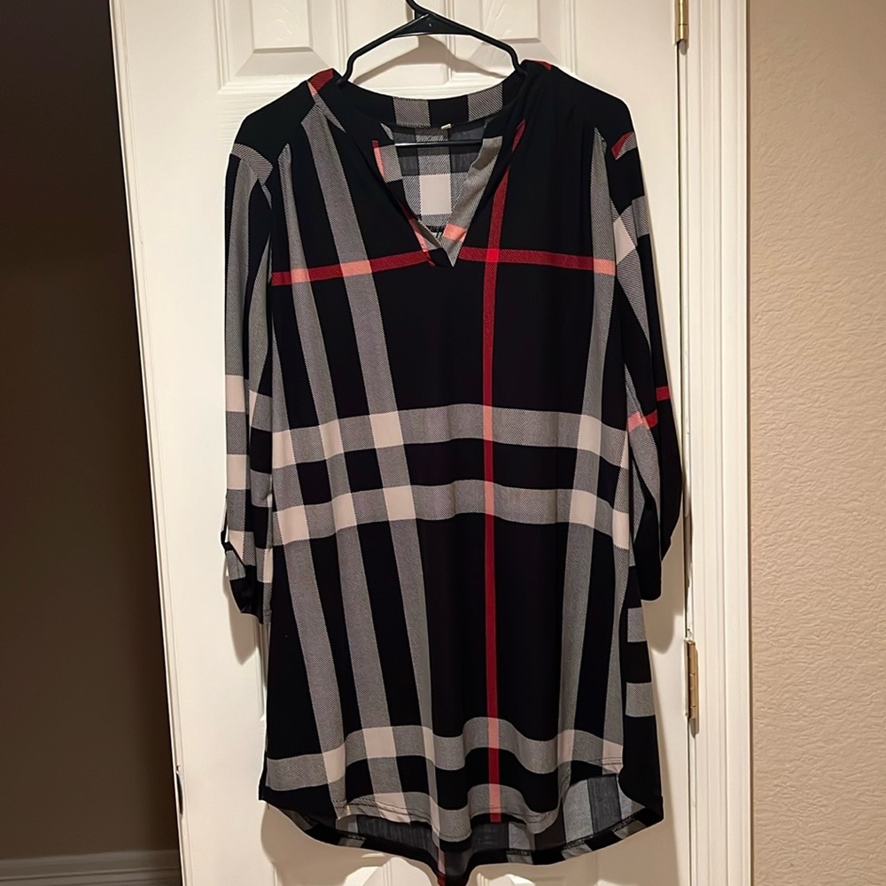 Plaid tunic top